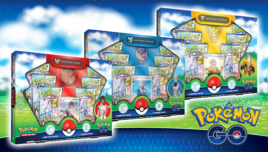 **NEW** Pokemon Go Team Leaders Collection Box (6 Packs + Promo)